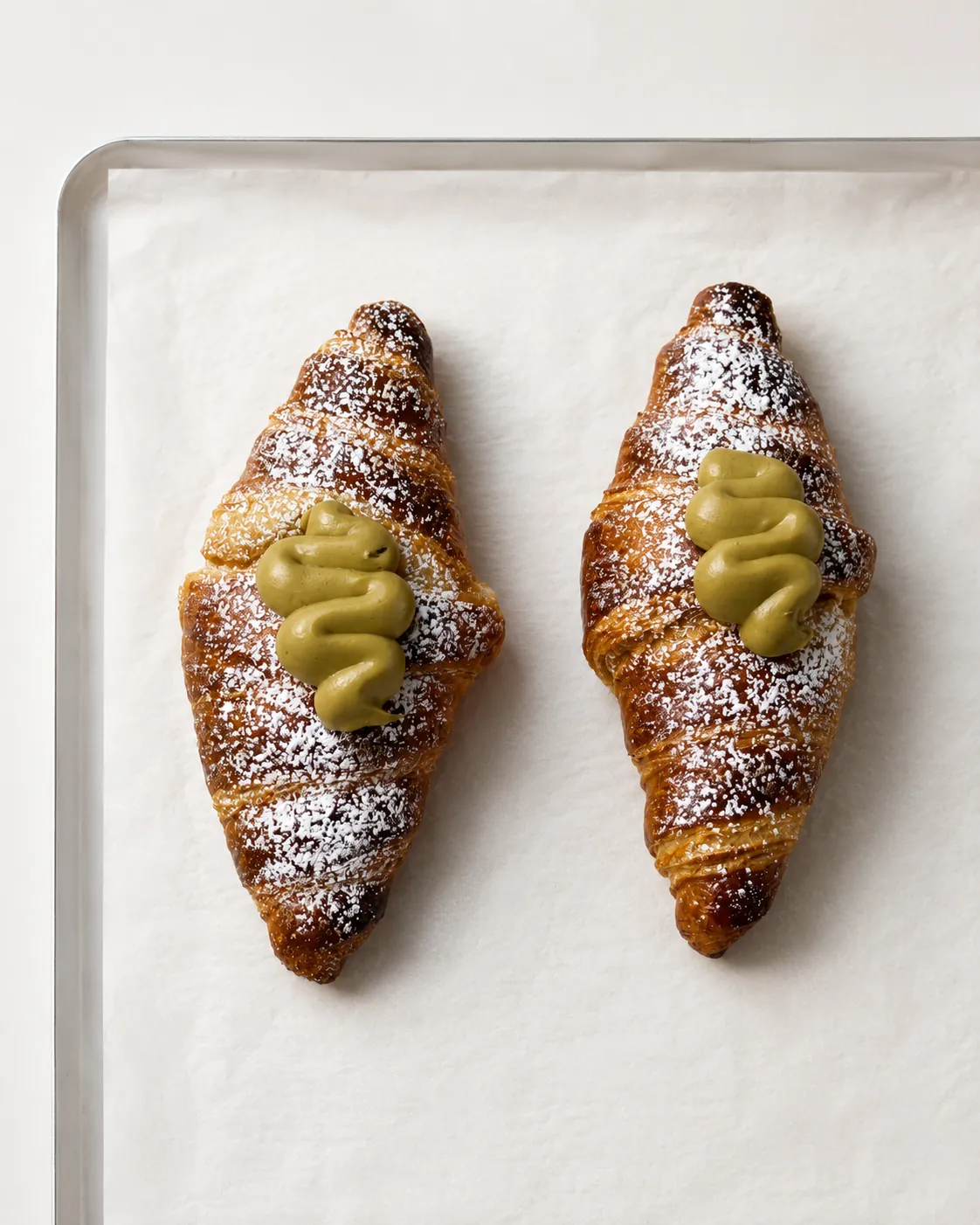 Dos croissants de pistatxo de La Pasti